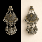 • Clothing: Embroidered/Printed suit for women - Made of best quality fabric - lawn or linen or chiffon - pure silk - Available at Najma Designs & Co. • Jewelry: Gold - plated stud earrings for