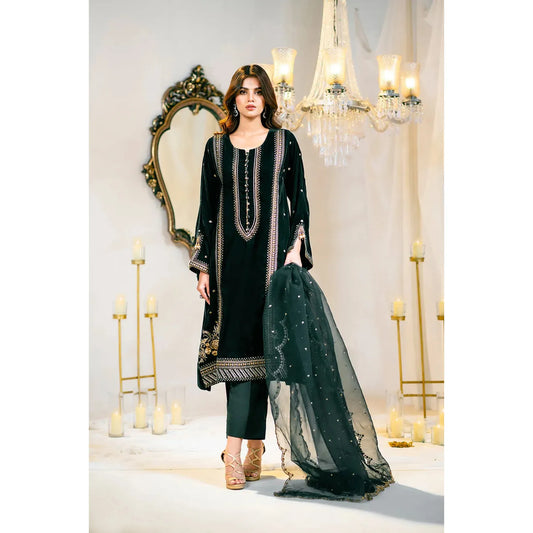 Gul Ahmed | 3 Piece Velvet Embroidered Suit