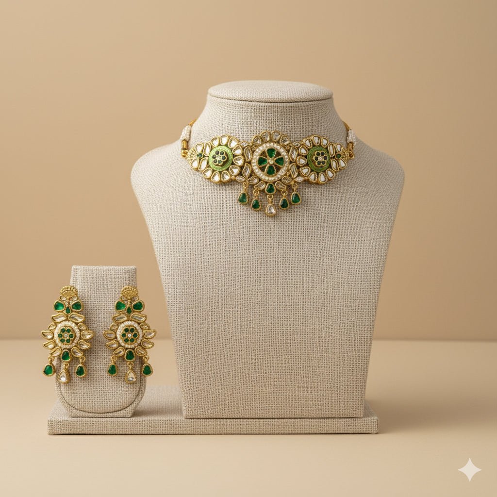 • Clothing: Embroidered/Printed suit for women - Made of best quality fabric - lawn or linen or chiffon - pure silk - Available at Najma Designs & Co. • Jewelry: Gold - plated stud earrings for