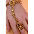 Gold Polki Hath Paan/Bracelet/Haath phool/Hathh Panja/finger Hand bracelet/Bridal Jewelry/hand harness/Indian Hand Jewelry/wedding jewelry