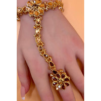 Gold Polki Hath Paan/Bracelet/Haath phool/Hathh Panja/finger Hand bracelet/Bridal Jewelry/hand harness/Indian Hand Jewelry/wedding jewelry