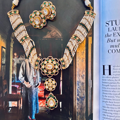 • Clothing: Embroidered/Printed suit for women - Made of best quality fabric - lawn or linen or chiffon - pure silk - Available at Najma Designs & Co. • Jewelry: Gold - plated stud earrings for