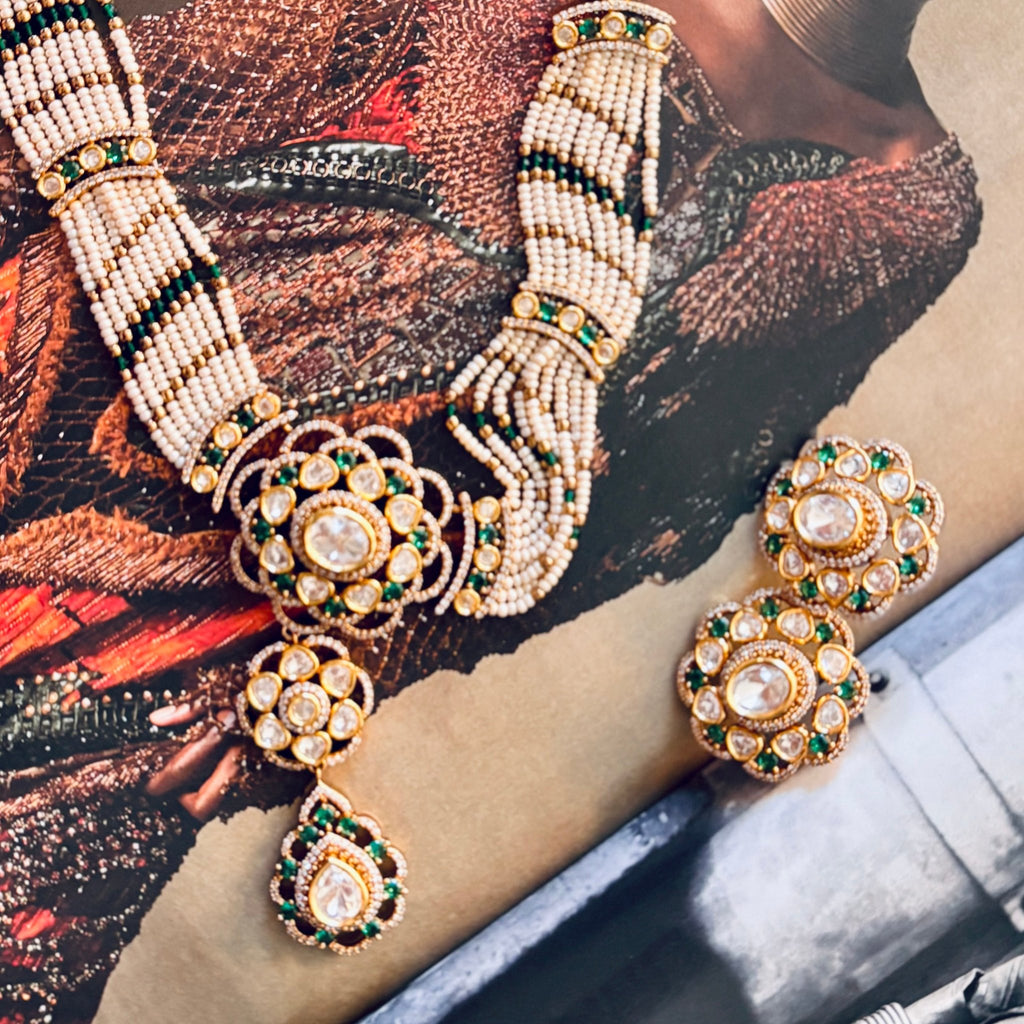 • Clothing: Embroidered/Printed suit for women - Made of best quality fabric - lawn or linen or chiffon - pure silk - Available at Najma Designs & Co. • Jewelry: Gold - plated stud earrings for