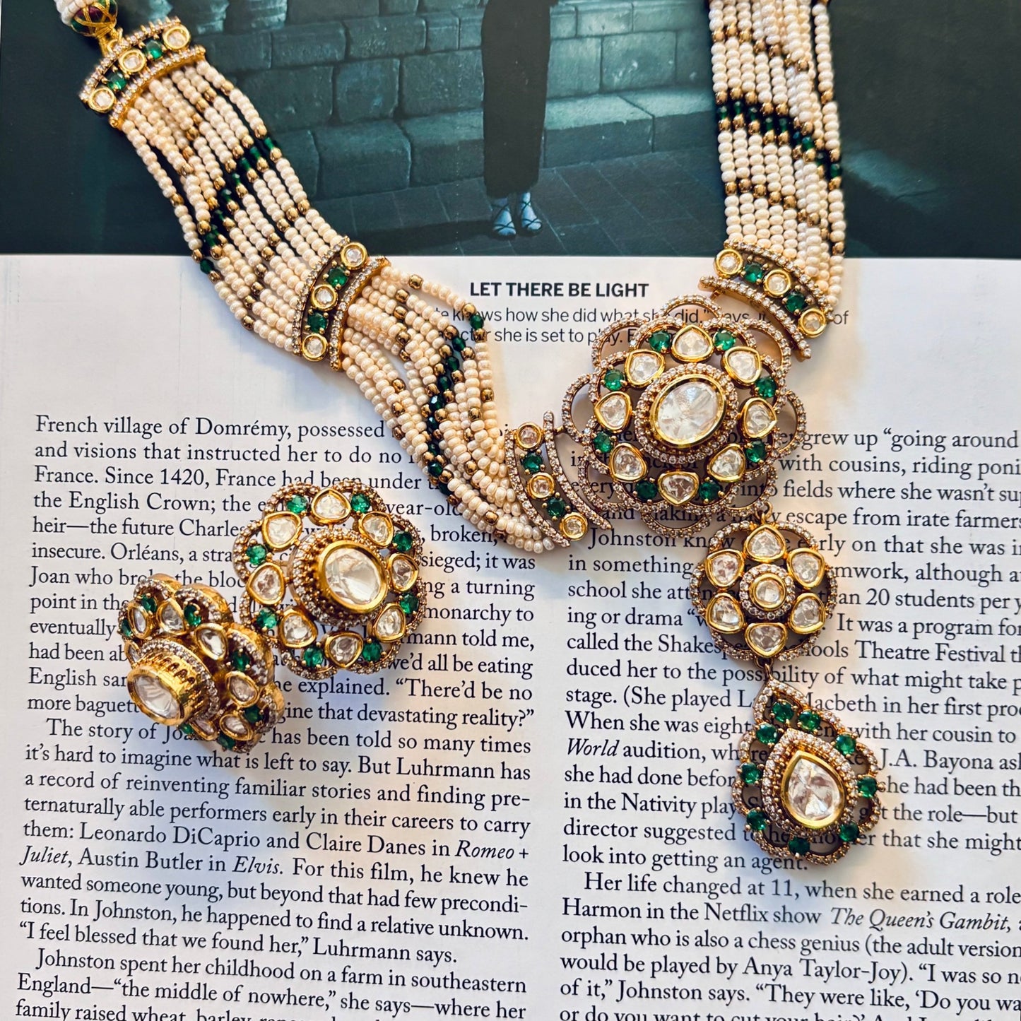 • Clothing: Embroidered/Printed suit for women - Made of best quality fabric - lawn or linen or chiffon - pure silk - Available at Najma Designs & Co. • Jewelry: Gold - plated stud earrings for