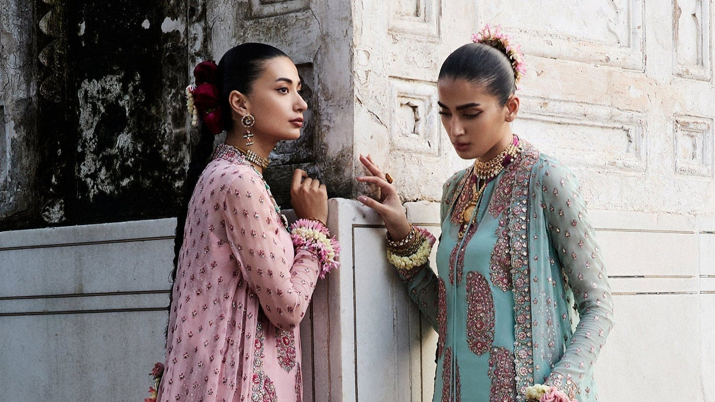 • Clothing: Embroidered/Printed suit for women - Made of best quality fabric - lawn or linen or chiffon - pure silk - Available at Najma Designs & Co. • Jewelry: Gold - plated stud earrings for