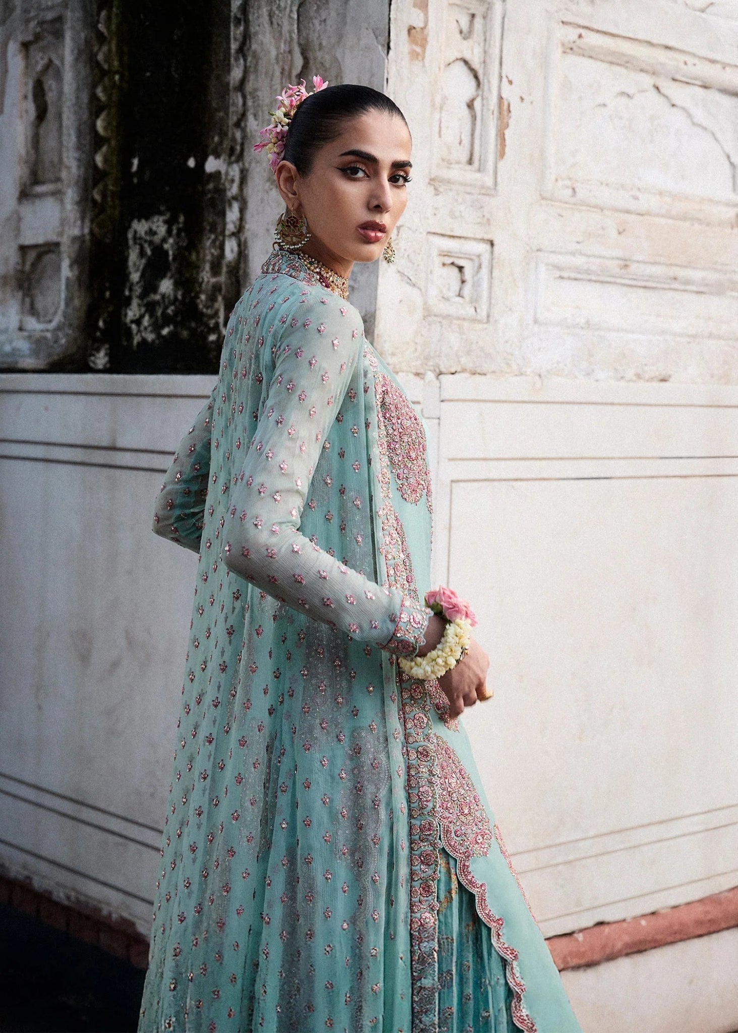 • Clothing: Embroidered/Printed suit for women - Made of best quality fabric - lawn or linen or chiffon - pure silk - Available at Najma Designs & Co. • Jewelry: Gold - plated stud earrings for