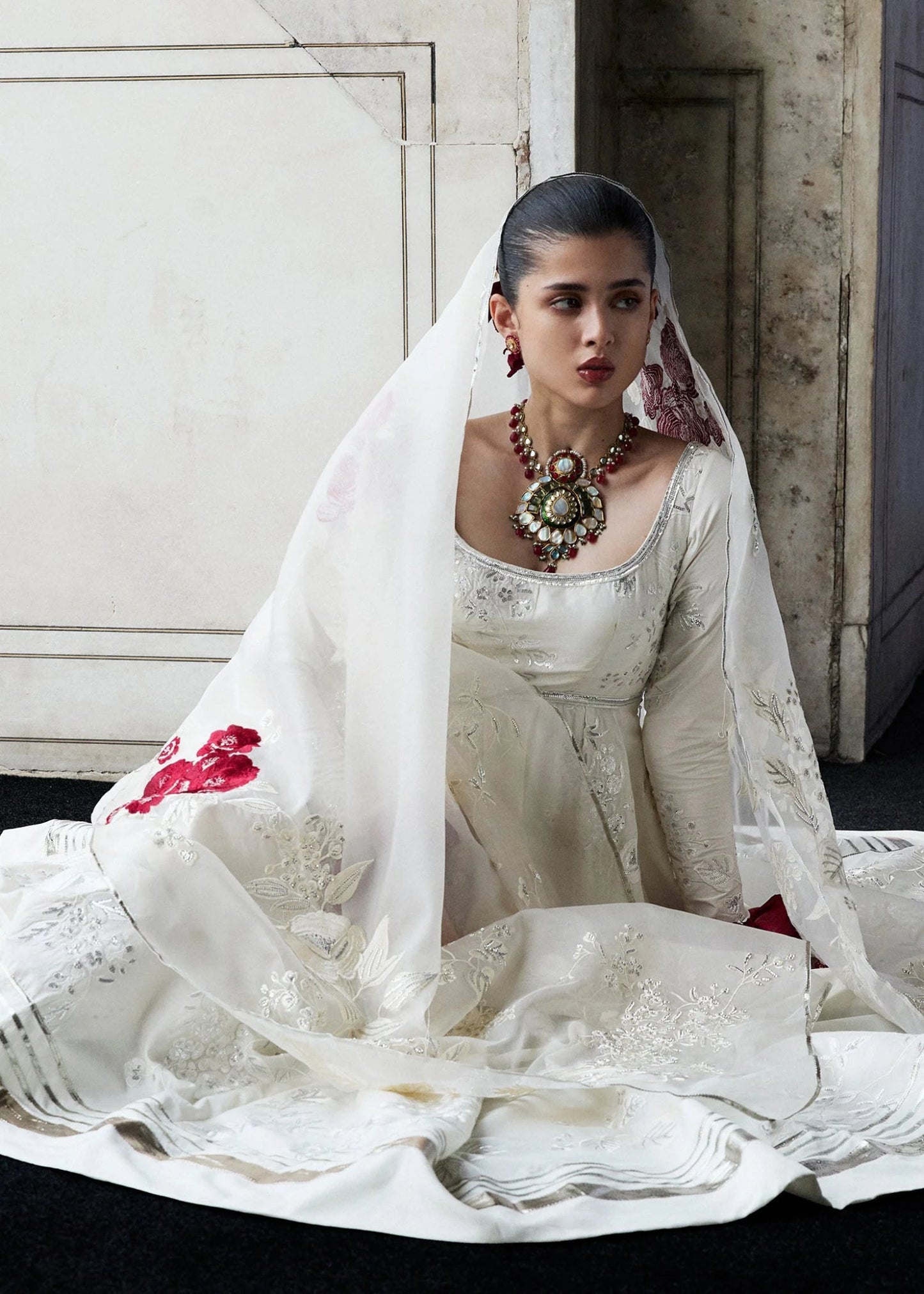 • Clothing: Embroidered/Printed suit for women - Made of best quality fabric - lawn or linen or chiffon - pure silk - Available at Najma Designs & Co. • Jewelry: Gold - plated stud earrings for