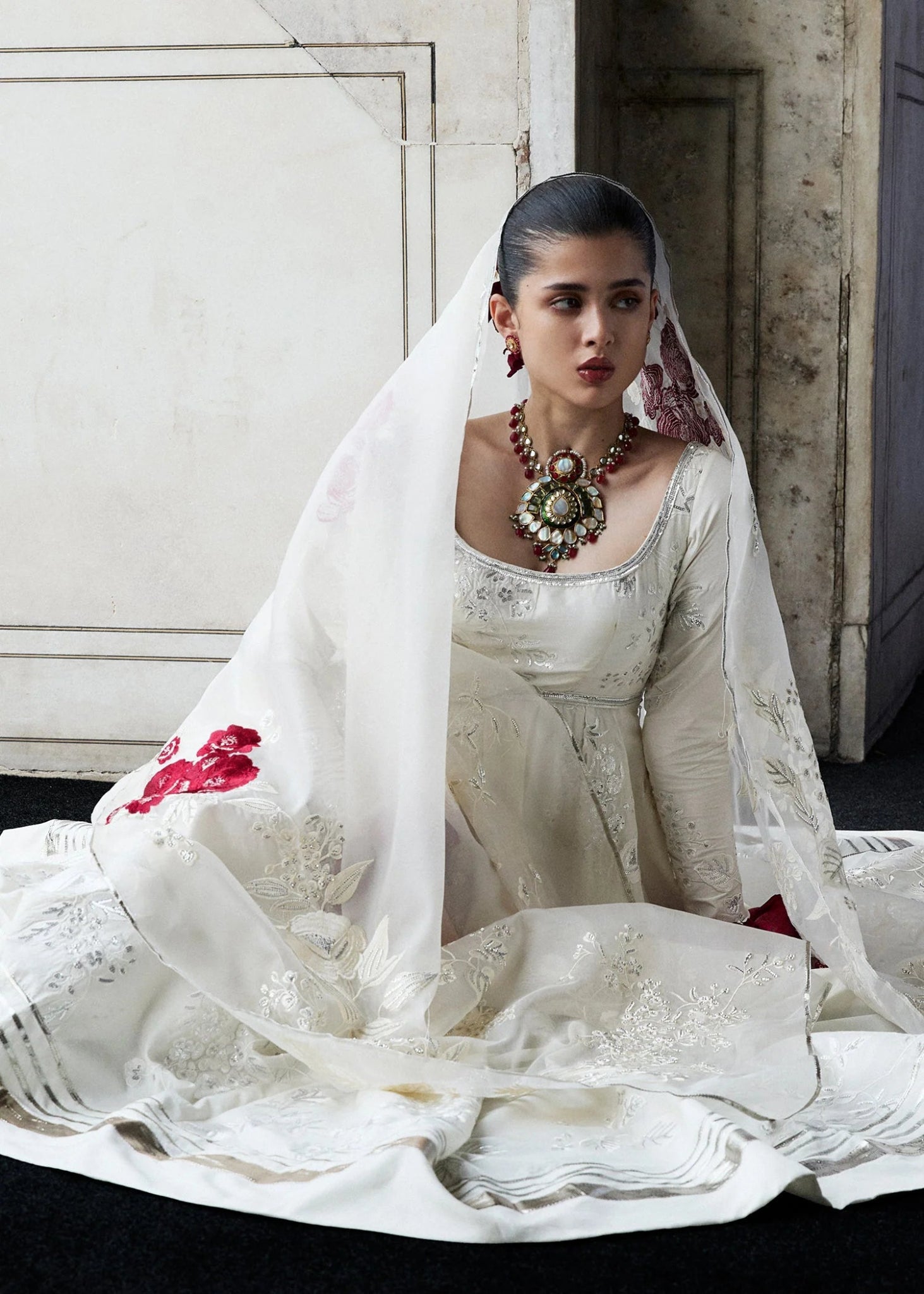 • Clothing: Embroidered/Printed suit for women - Made of best quality fabric - lawn or linen or chiffon - pure silk - Available at Najma Designs & Co. • Jewelry: Gold - plated stud earrings for