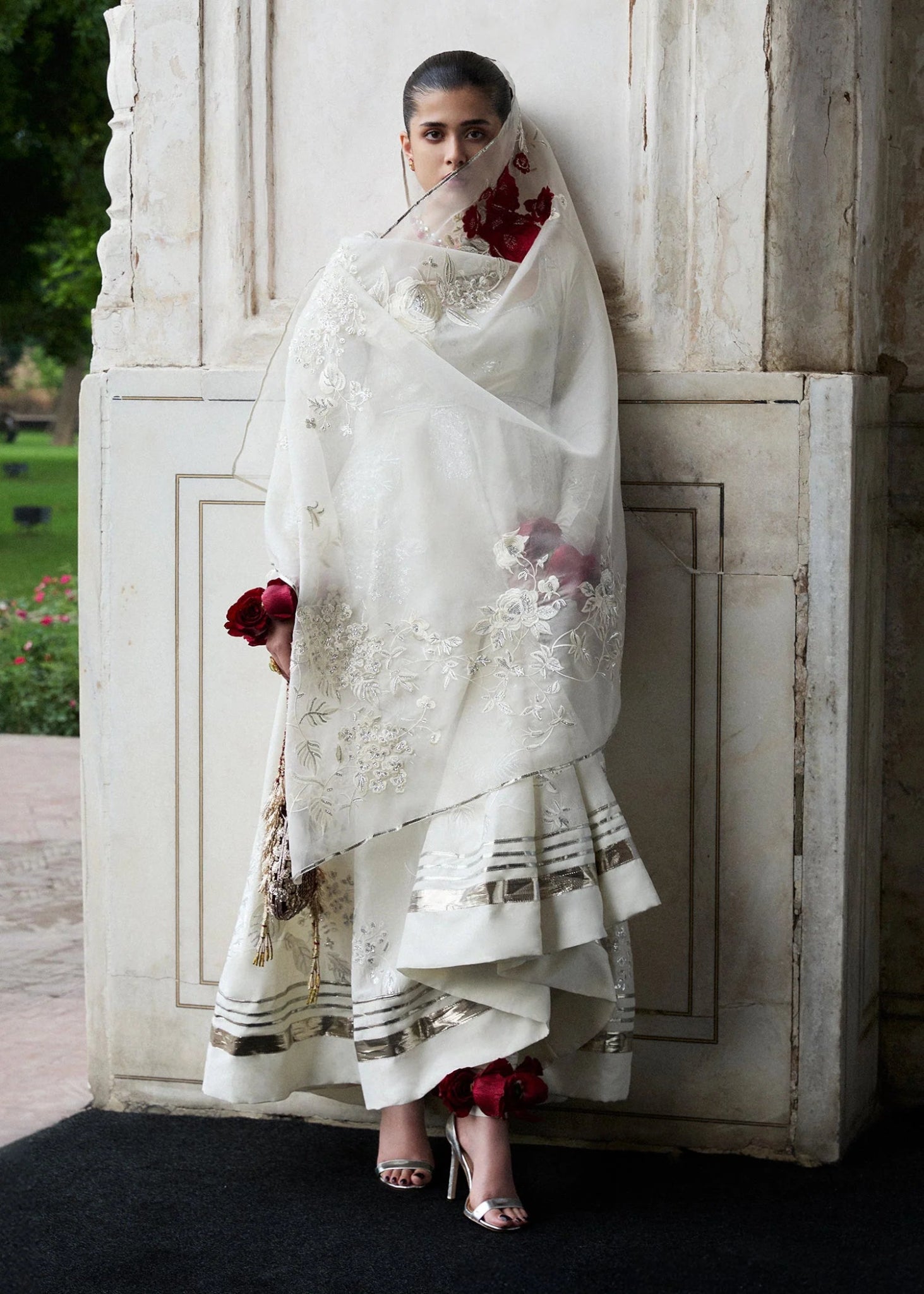 • Clothing: Embroidered/Printed suit for women - Made of best quality fabric - lawn or linen or chiffon - pure silk - Available at Najma Designs & Co. • Jewelry: Gold - plated stud earrings for