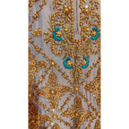• Clothing: Embroidered/Printed suit for women - Made of best quality fabric - lawn or linen or chiffon - pure silk - Available at Najma Designs & Co. • Jewelry: Gold - plated stud earrings for