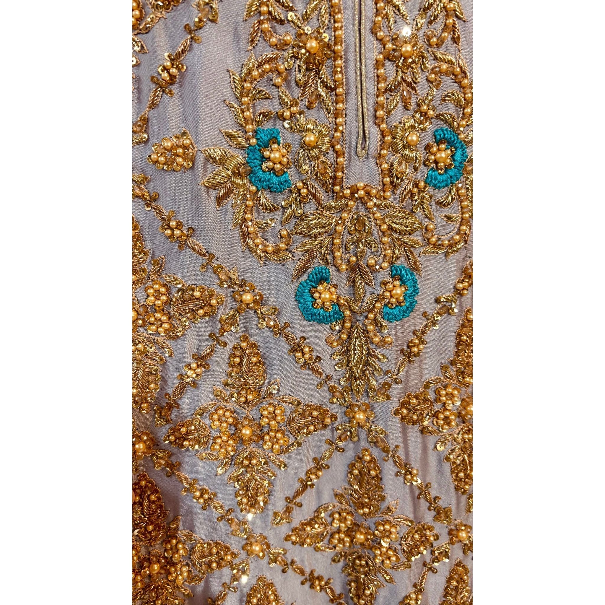• Clothing: Embroidered/Printed suit for women - Made of best quality fabric - lawn or linen or chiffon - pure silk - Available at Najma Designs & Co. • Jewelry: Gold - plated stud earrings for