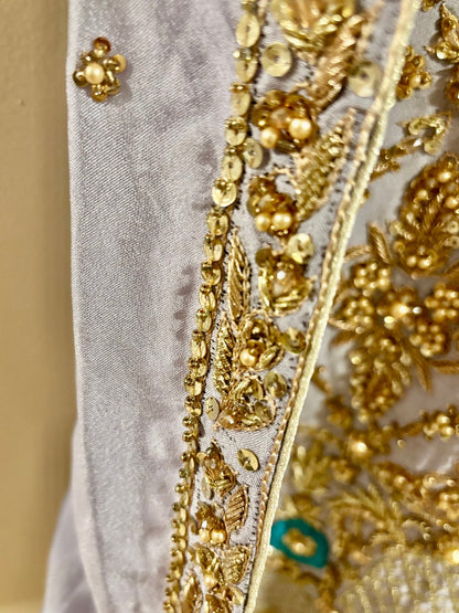 • Clothing: Embroidered/Printed suit for women - Made of best quality fabric - lawn or linen or chiffon - pure silk - Available at Najma Designs & Co. • Jewelry: Gold - plated stud earrings for