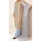 • Clothing: Embroidered/Printed suit for women - Made of best quality fabric - lawn or linen or chiffon - pure silk - Available at Najma Designs & Co. • Jewelry: Gold - plated stud earrings for