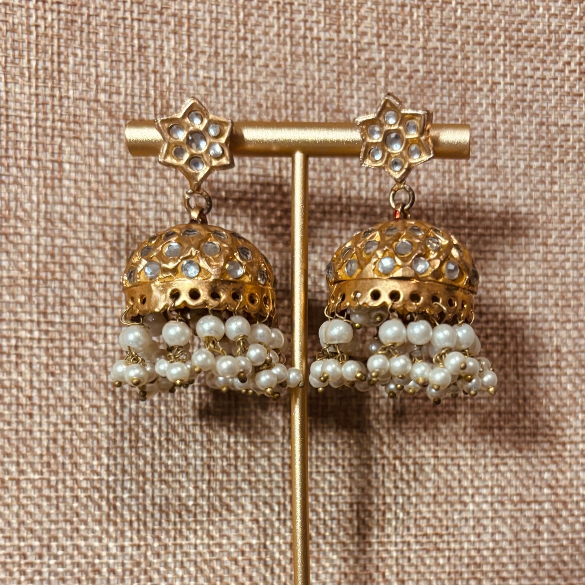 • Clothing: Embroidered/Printed suit for women - Made of best quality fabric - lawn or linen or chiffon - pure silk - Available at Najma Designs & Co. • Jewelry: Gold - plated stud earrings for