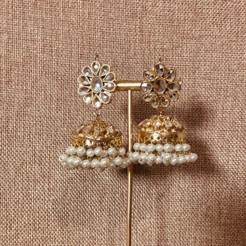 • Clothing: Embroidered/Printed suit for women - Made of best quality fabric - lawn or linen or chiffon - pure silk - Available at Najma Designs & Co. • Jewelry: Gold - plated stud earrings for