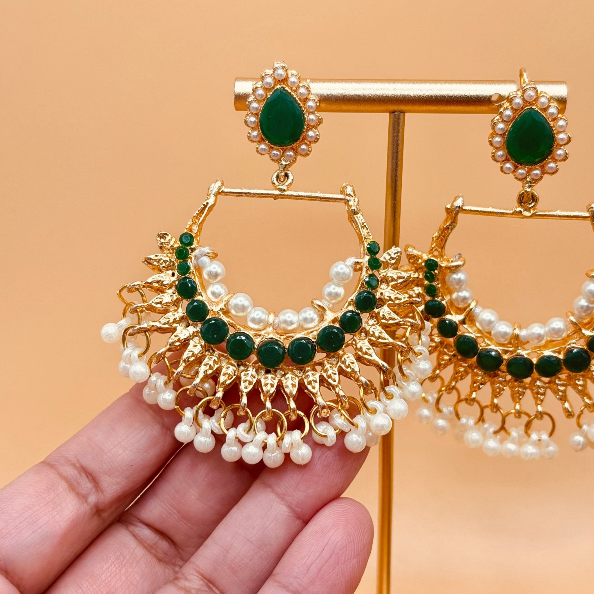 • Clothing: Embroidered/Printed suit for women - Made of best quality fabric - lawn or linen or chiffon - pure silk - Available at Najma Designs & Co. • Jewelry: Gold - plated stud earrings for