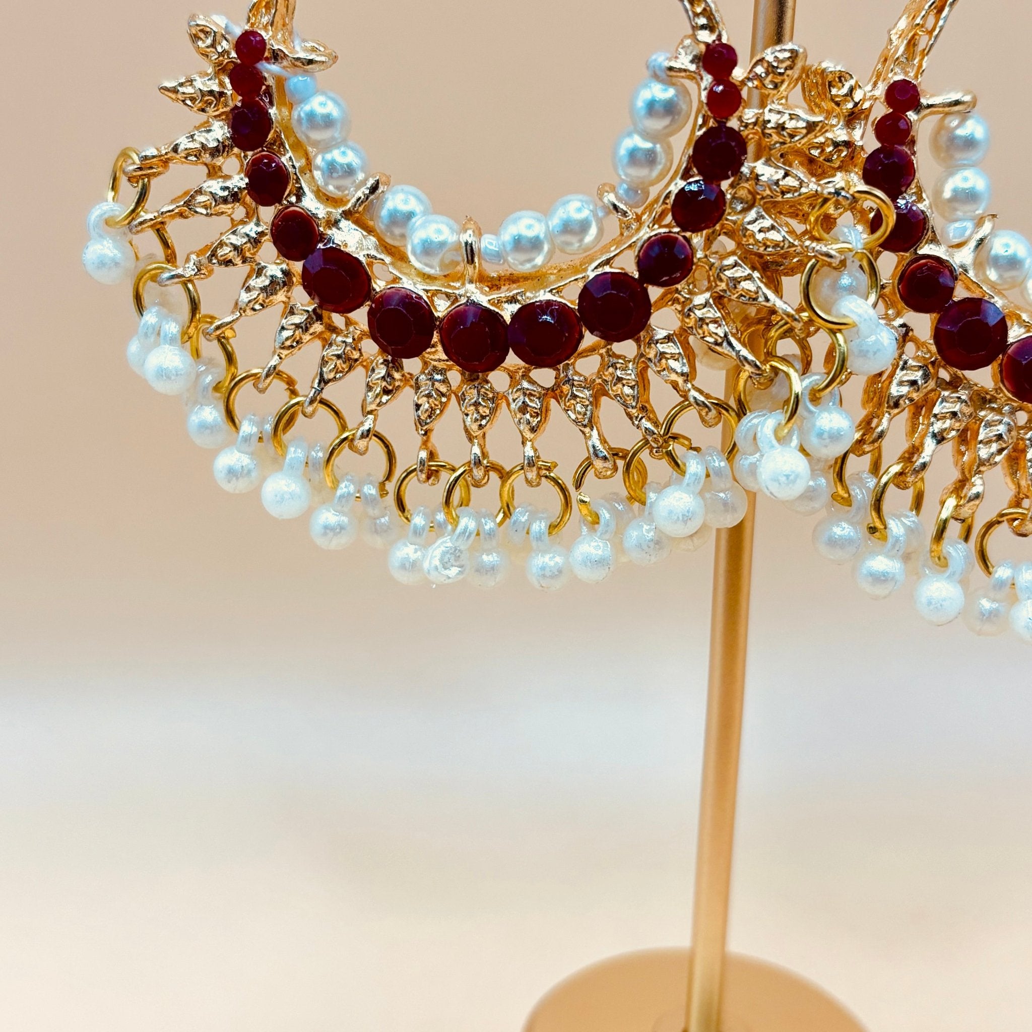 • Clothing: Embroidered/Printed suit for women - Made of best quality fabric - lawn or linen or chiffon - pure silk - Available at Najma Designs & Co. • Jewelry: Gold - plated stud earrings for