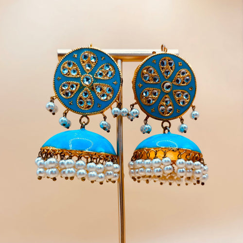 • Clothing: Embroidered/Printed suit for women - Made of best quality fabric - lawn or linen or chiffon - pure silk - Available at Najma Designs & Co. • Jewelry: Gold - plated stud earrings for