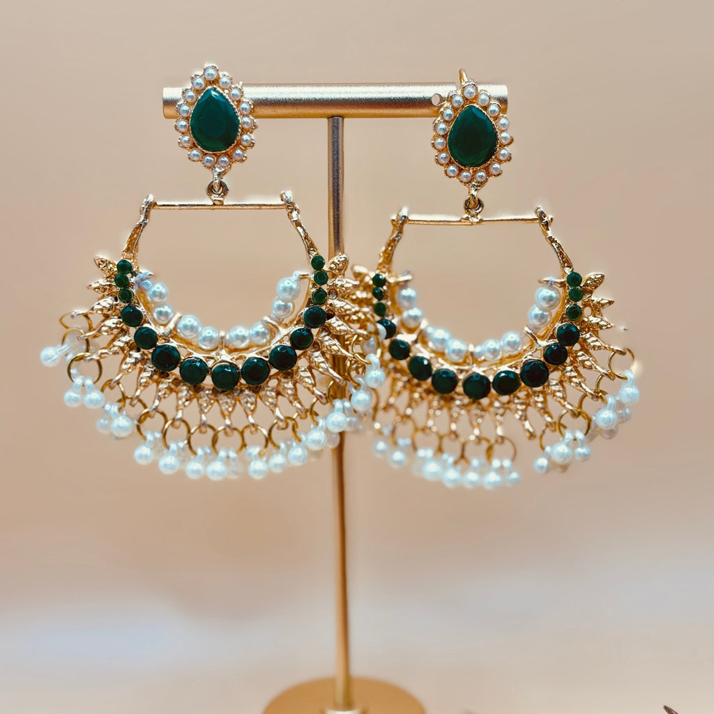 • Clothing: Embroidered/Printed suit for women - Made of best quality fabric - lawn or linen or chiffon - pure silk - Available at Najma Designs & Co. • Jewelry: Gold - plated stud earrings for