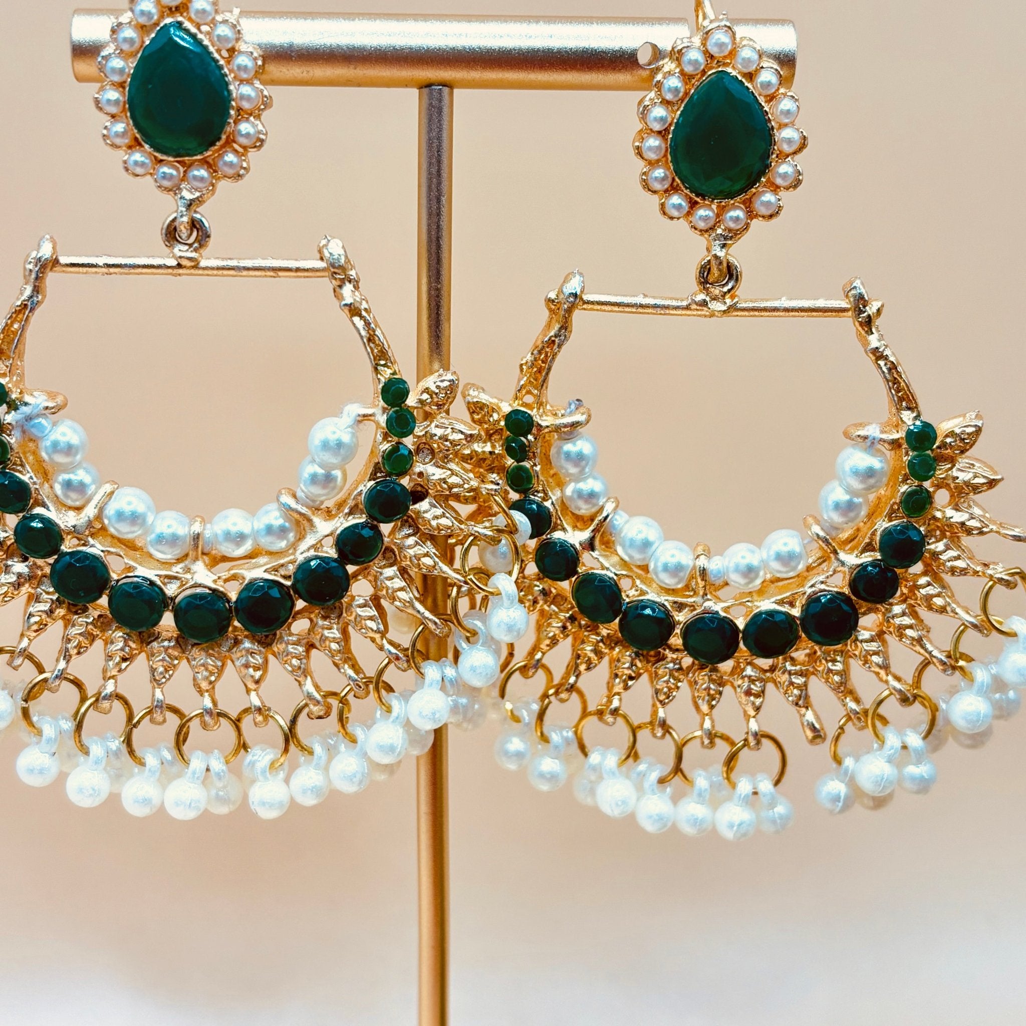 • Clothing: Embroidered/Printed suit for women - Made of best quality fabric - lawn or linen or chiffon - pure silk - Available at Najma Designs & Co. • Jewelry: Gold - plated stud earrings for