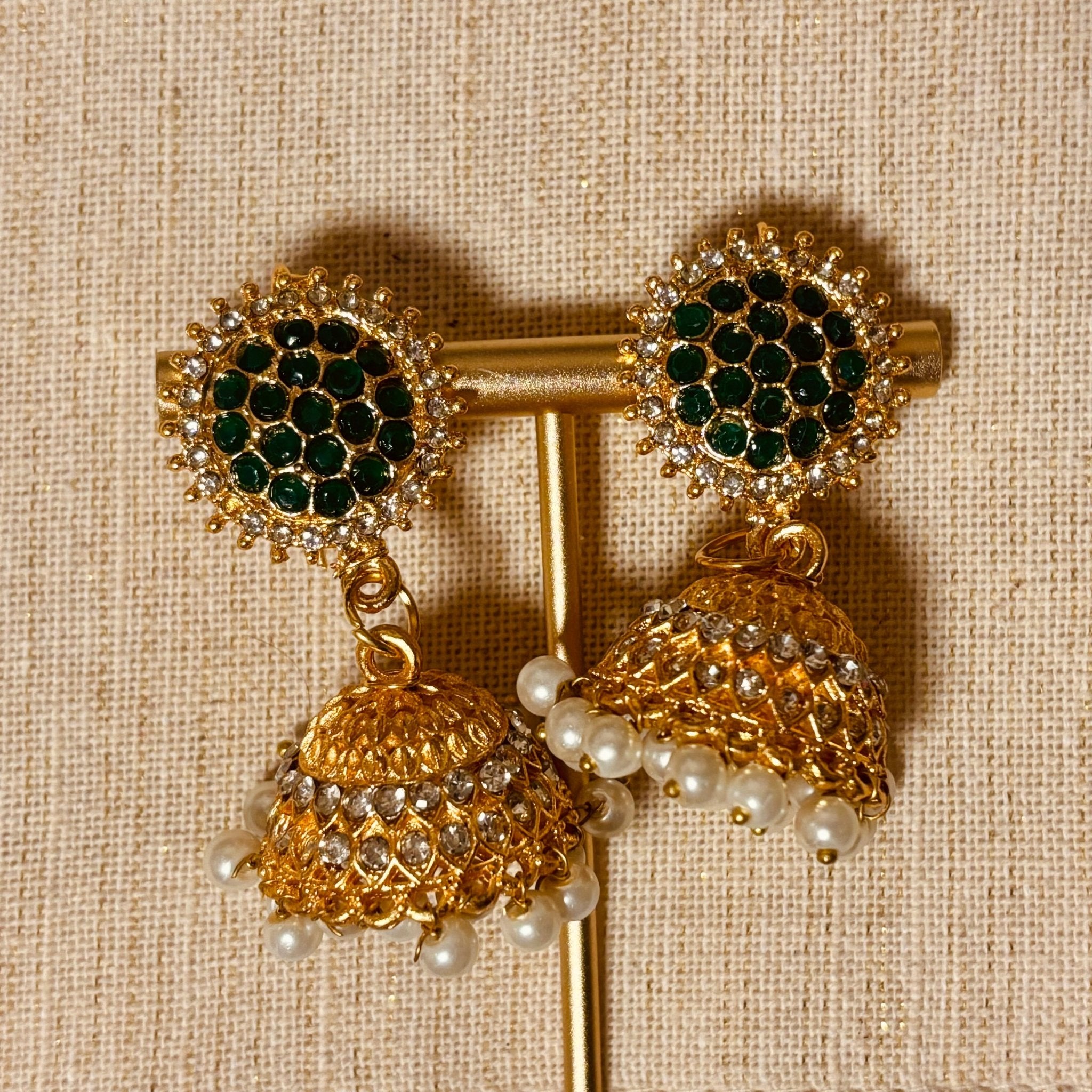 • Clothing: Embroidered/Printed suit for women - Made of best quality fabric - lawn or linen or chiffon - pure silk - Available at Najma Designs & Co. • Jewelry: Gold - plated stud earrings for