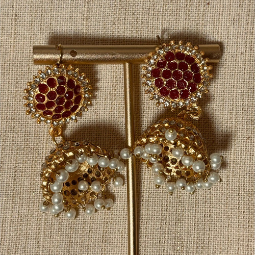 • Clothing: Embroidered/Printed suit for women - Made of best quality fabric - lawn or linen or chiffon - pure silk - Available at Najma Designs & Co. • Jewelry: Gold - plated stud earrings for