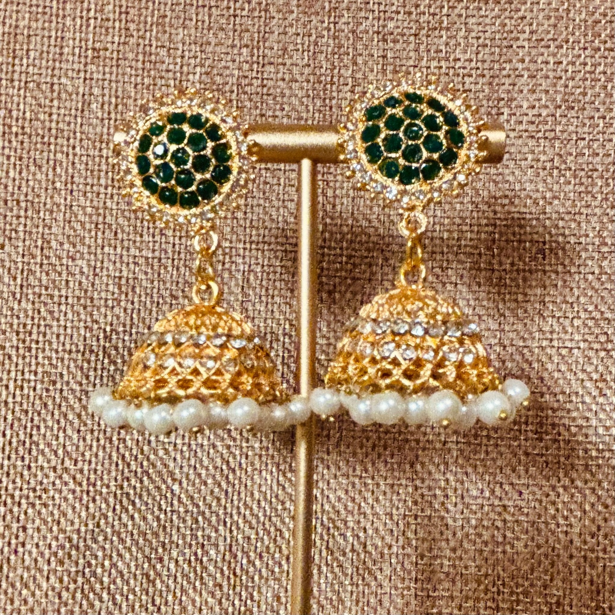 • Clothing: Embroidered/Printed suit for women - Made of best quality fabric - lawn or linen or chiffon - pure silk - Available at Najma Designs & Co. • Jewelry: Gold - plated stud earrings for