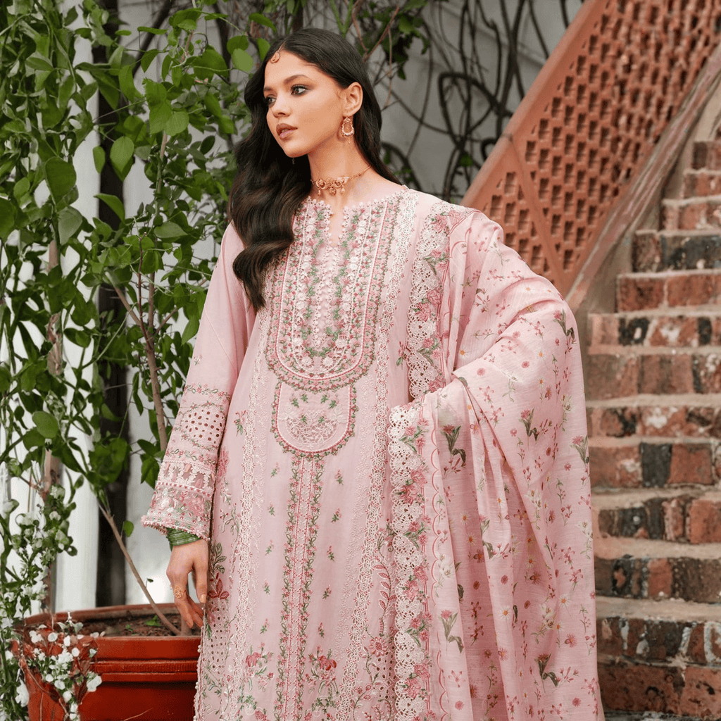 • Clothing: Embroidered/Printed suit for women - Made of best quality fabric - lawn or linen or chiffon - pure silk - Available at Najma Designs & Co. • Jewelry: Gold - plated stud earrings for