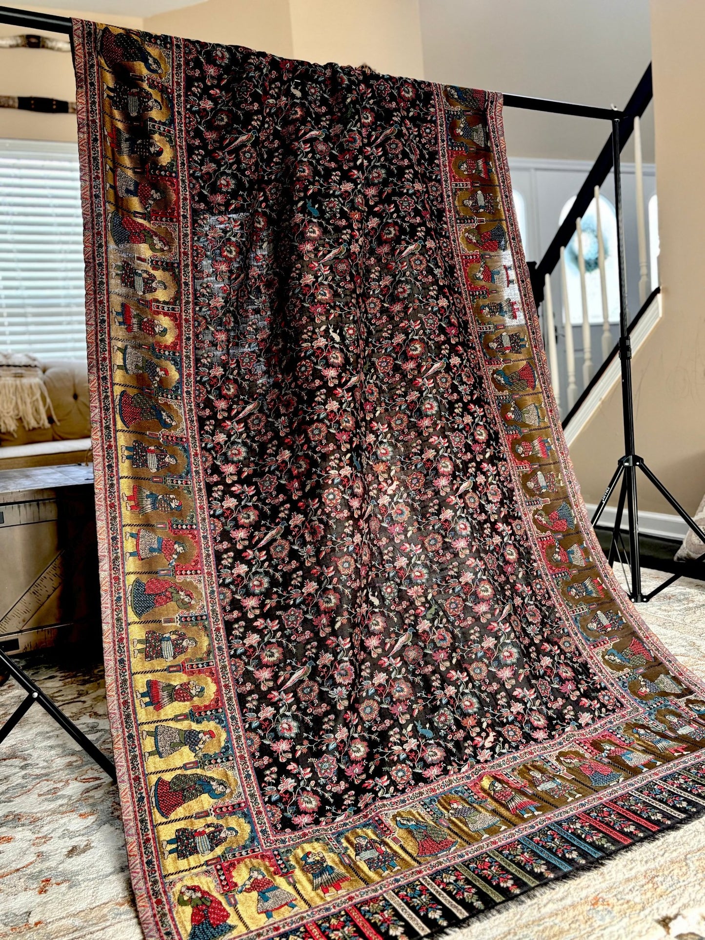 • Clothing: Embroidered/Printed suit for women - Made of best quality fabric - lawn or linen or chiffon - pure silk - Available at Najma Designs & Co. • Jewelry: Gold - plated stud earrings for