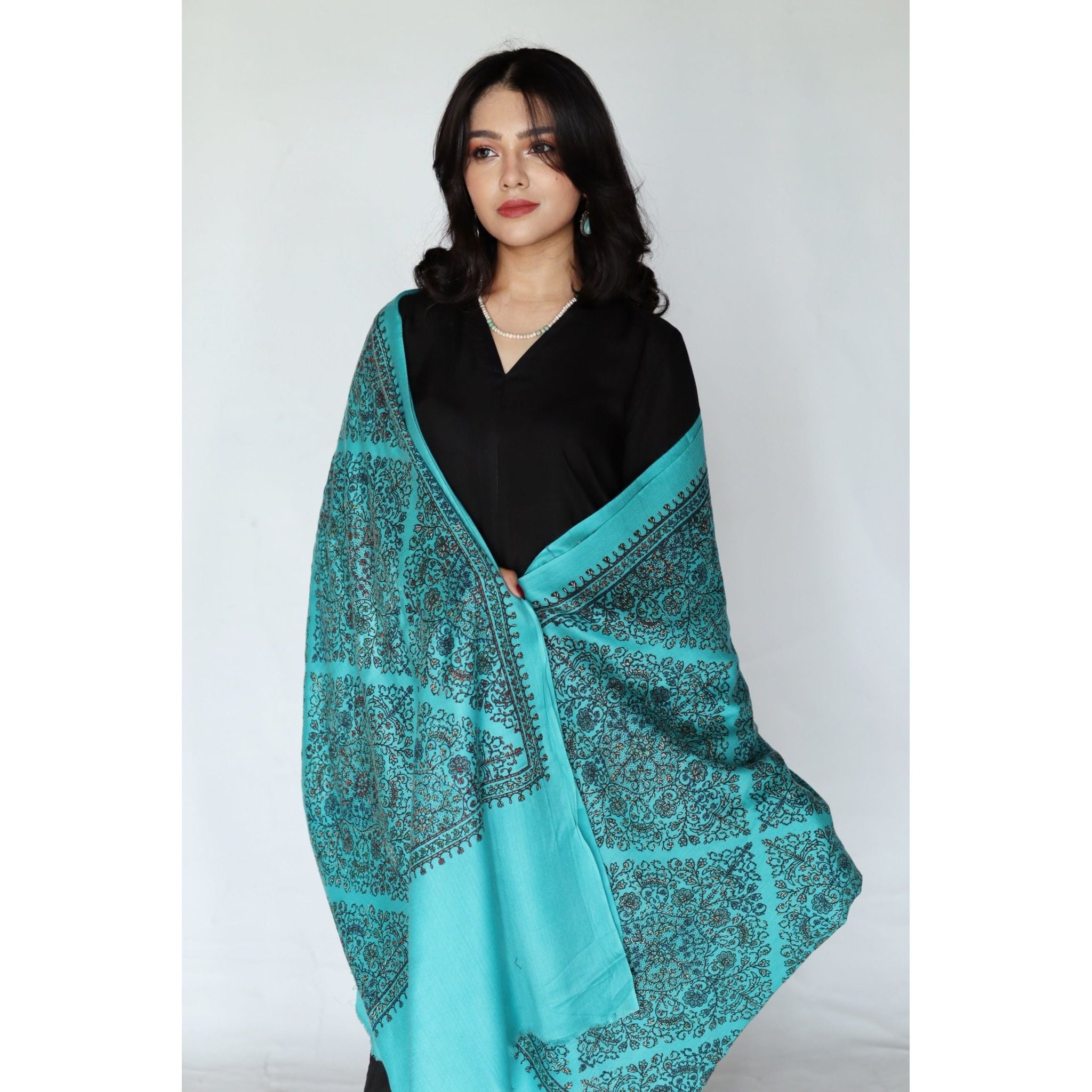 • Clothing: Embroidered/Printed suit for women - Made of best quality fabric - lawn or linen or chiffon - pure silk - Available at Najma Designs & Co. • Jewelry: Gold - plated stud earrings for