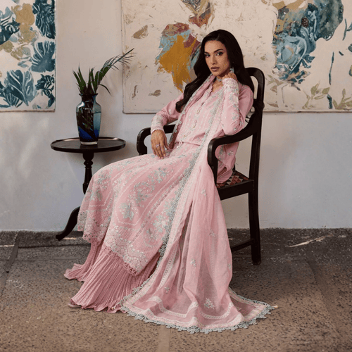 • Clothing: Embroidered/Printed suit for women - Made of best quality fabric - lawn or linen or chiffon - pure silk - Available at Najma Designs & Co. • Jewelry: Gold - plated stud earrings for