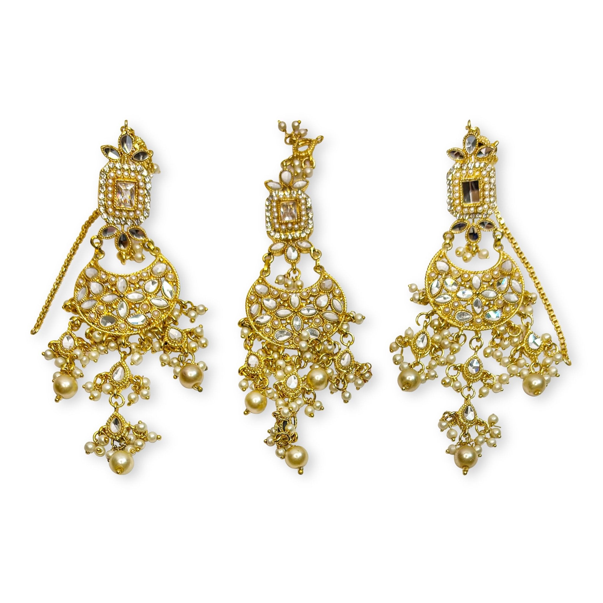 • Clothing: Embroidered/Printed suit for women - Made of best quality fabric - lawn or linen or chiffon - pure silk - Available at Najma Designs & Co. • Jewelry: Gold - plated stud earrings for