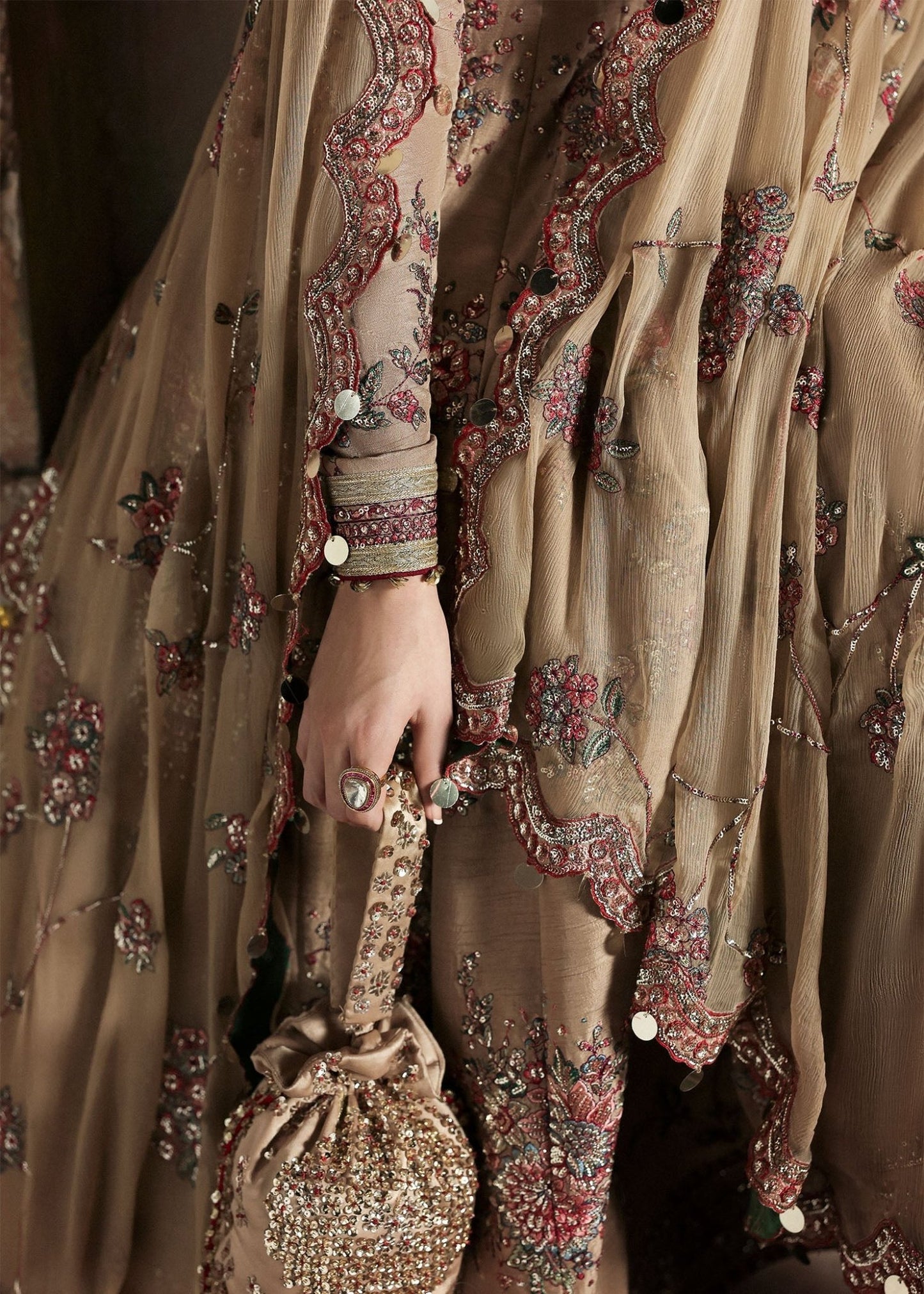 • Clothing: Embroidered/Printed suit for women - Made of best quality fabric - lawn or linen or chiffon - pure silk - Available at Najma Designs & Co. • Jewelry: Gold - plated stud earrings for
