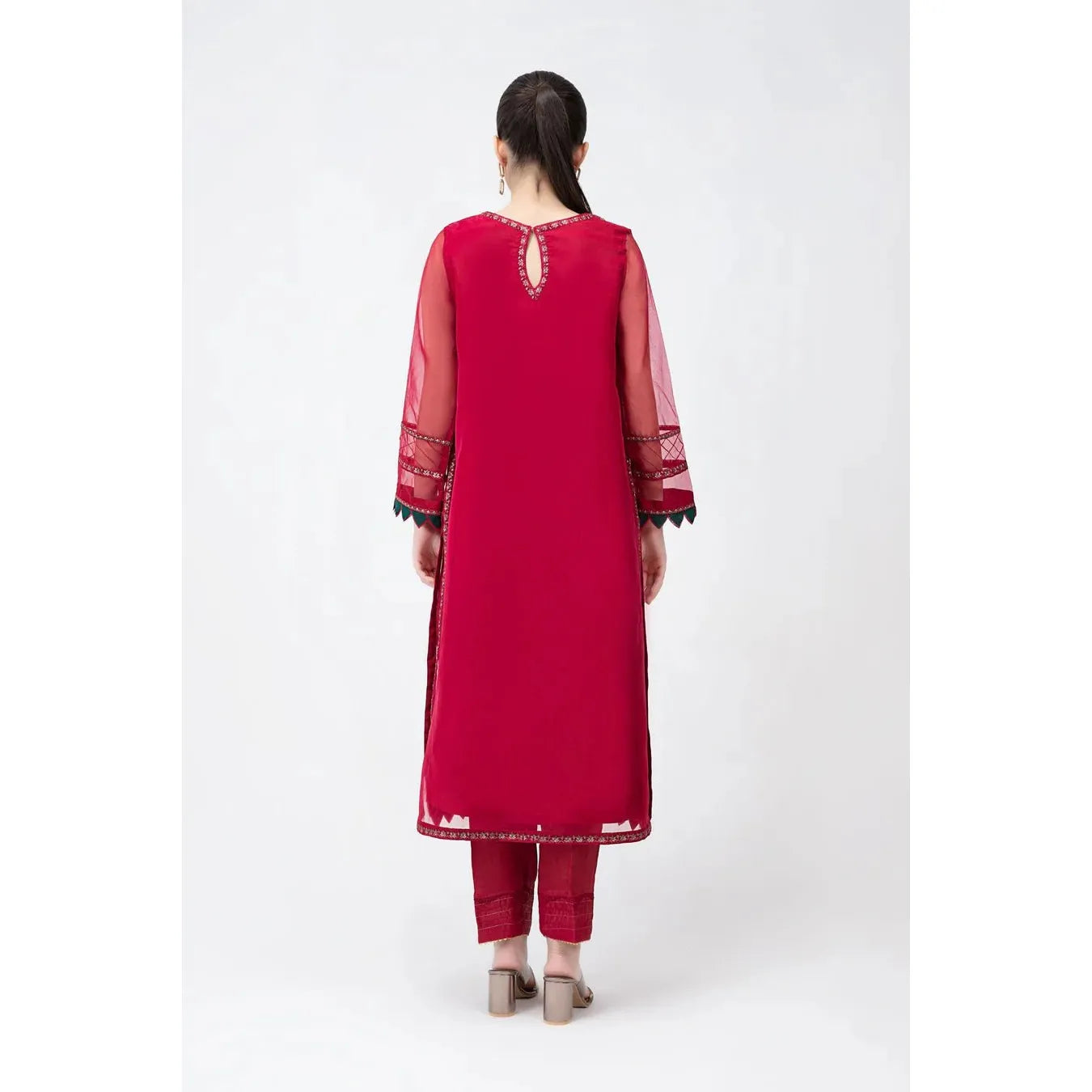 • Clothing: Embroidered/Printed suit for women - Made of best quality fabric - lawn or linen or chiffon - pure silk - Available at Najma Designs & Co. • Jewelry: Gold - plated stud earrings for