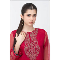 Details:
Dyed Embroidered Front, Dyed Back, Embroidered Full Sleeves, Embroidered Neckline
Shirt Fabric: Pk Rawsilk
Bottom Fabric: Pk Rawsilk