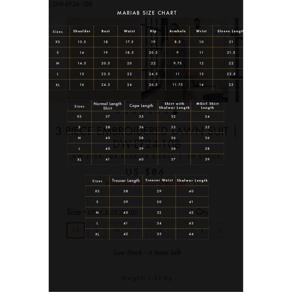 SIZE CHART 