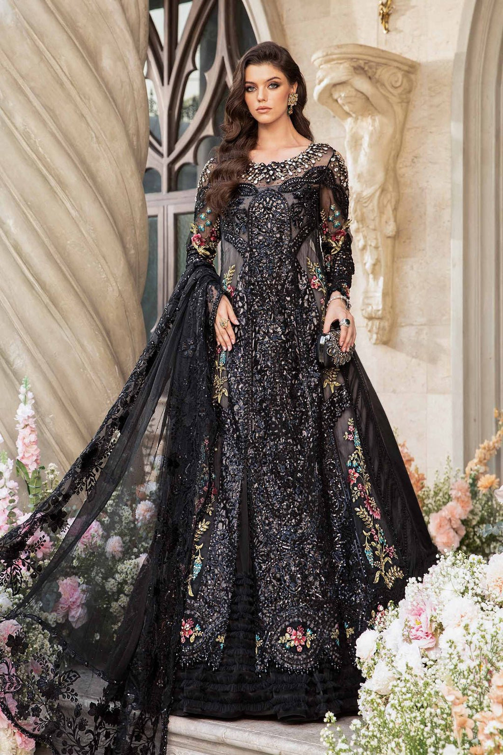 • Clothing: Embroidered/Printed suit for women - Made of best quality fabric - lawn or linen or chiffon - pure silk - Available at Najma Designs & Co. • Jewelry: Gold - plated stud earrings for