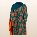 • Clothing: Embroidered/Printed suit for women - Made of best quality fabric - lawn or linen or chiffon - pure silk - Available at Najma Designs & Co. • Jewelry: Gold - plated stud earrings for