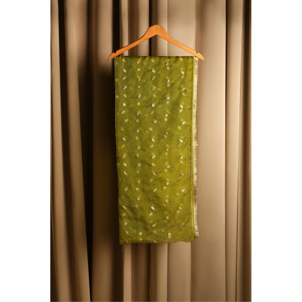 organza embroidered dupatta 