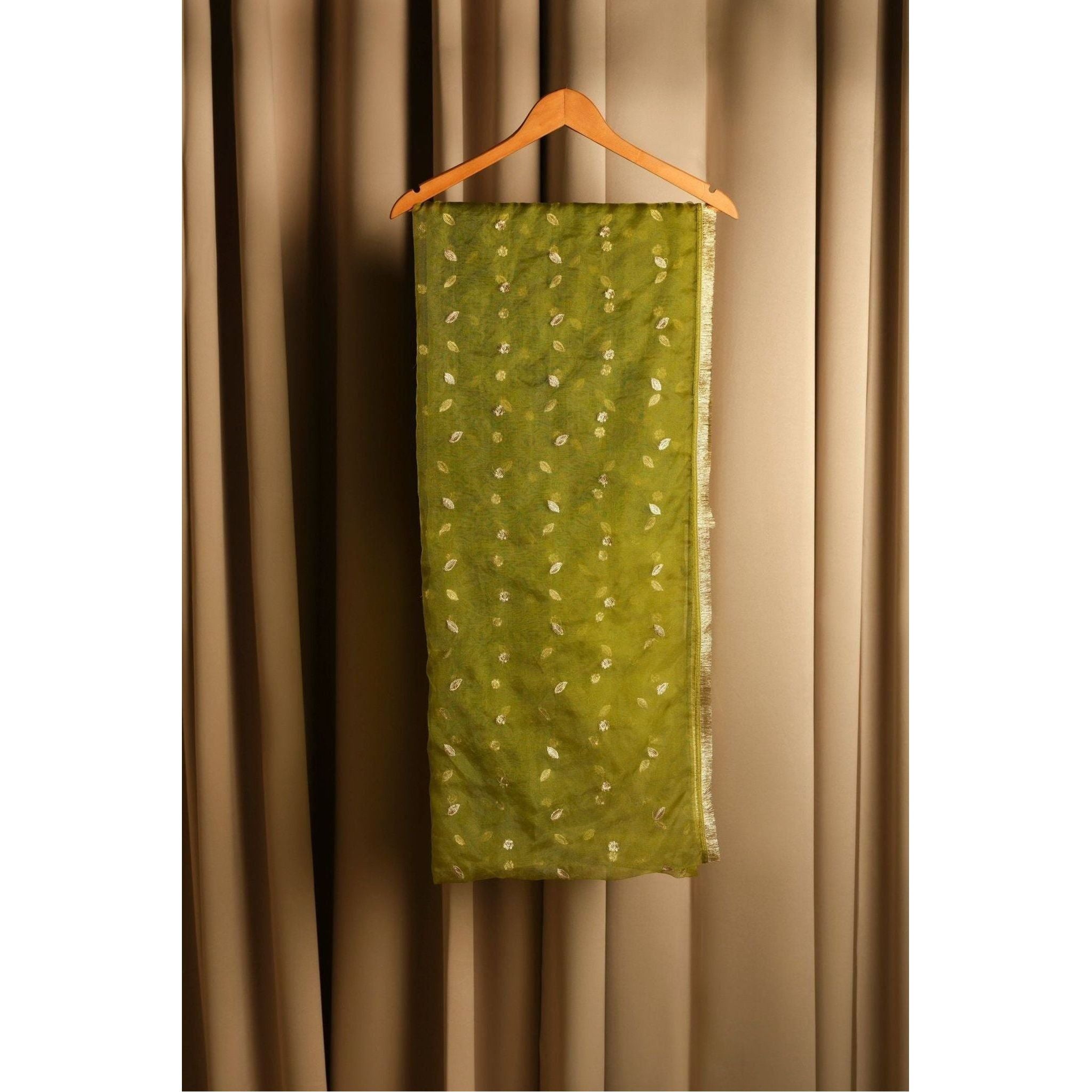 organza embroidered dupatta 