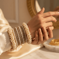 • Clothing: Embroidered/Printed suit for women - Made of best quality fabric - lawn or linen or chiffon - pure silk - Available at Najma Designs & Co. • Jewelry: Gold - plated stud earrings for