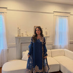 • Clothing: Embroidered/Printed suit for women - Made of best quality fabric - lawn or linen or chiffon - pure silk - Available at Najma Designs & Co. • Jewelry: Gold - plated stud earrings for