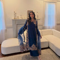 • Clothing: Embroidered/Printed suit for women - Made of best quality fabric - lawn or linen or chiffon - pure silk - Available at Najma Designs & Co. • Jewelry: Gold - plated stud earrings for