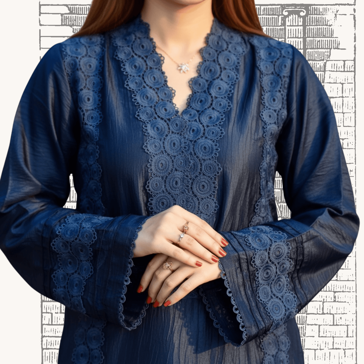 • Clothing: Embroidered/Printed suit for women - Made of best quality fabric - lawn or linen or chiffon - pure silk - Available at Najma Designs & Co. • Jewelry: Gold - plated stud earrings for