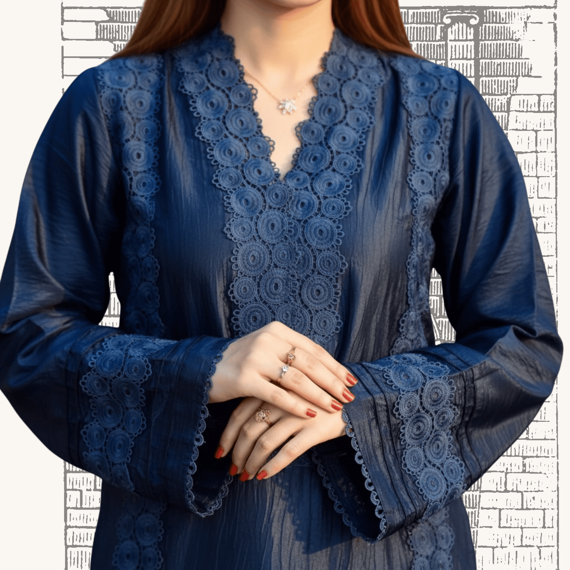 • Clothing: Embroidered/Printed suit for women - Made of best quality fabric - lawn or linen or chiffon - pure silk - Available at Najma Designs & Co. • Jewelry: Gold - plated stud earrings for