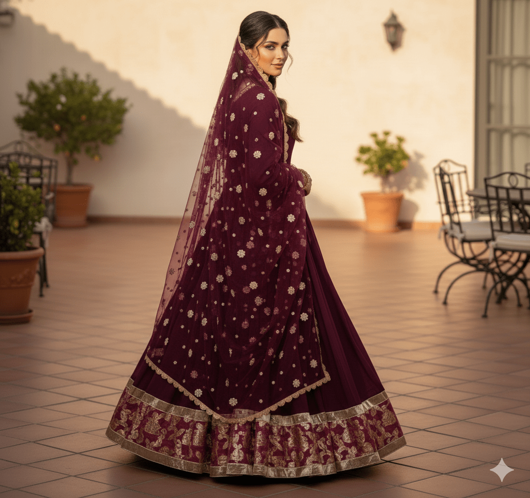 • Clothing: Embroidered/Printed suit for women - Made of best quality fabric - lawn or linen or chiffon - pure silk - Available at Najma Designs & Co. • Jewelry: Gold - plated stud earrings for