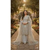 • Clothing: Embroidered/Printed suit for women - Made of best quality fabric - lawn or linen or chiffon - pure silk - Available at Najma Designs & Co. • Jewelry: Gold - plated stud earrings for