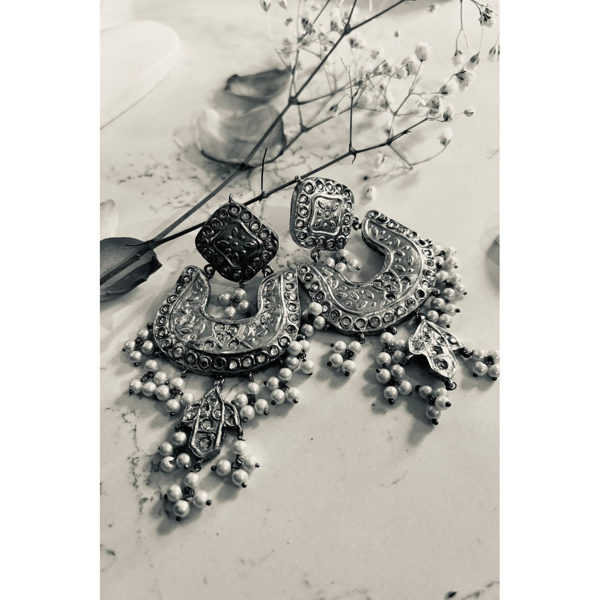 Multani Design Jhumka Earrings, Brass with Gold Plating, Elegant Gun Accents, Traditional Indian Jewelry, Heritage Earrings with a Sophisticated Look, Trending Pakistani and Indian Jewelry, Perfect for Cultural and Festive Occasions