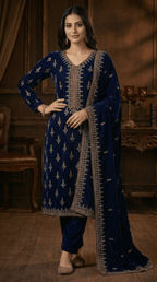 • Clothing: Embroidered/Printed suit for women - Made of best quality fabric - lawn or linen or chiffon - pure silk - Available at Najma Designs & Co. • Jewelry: Gold - plated stud earrings for