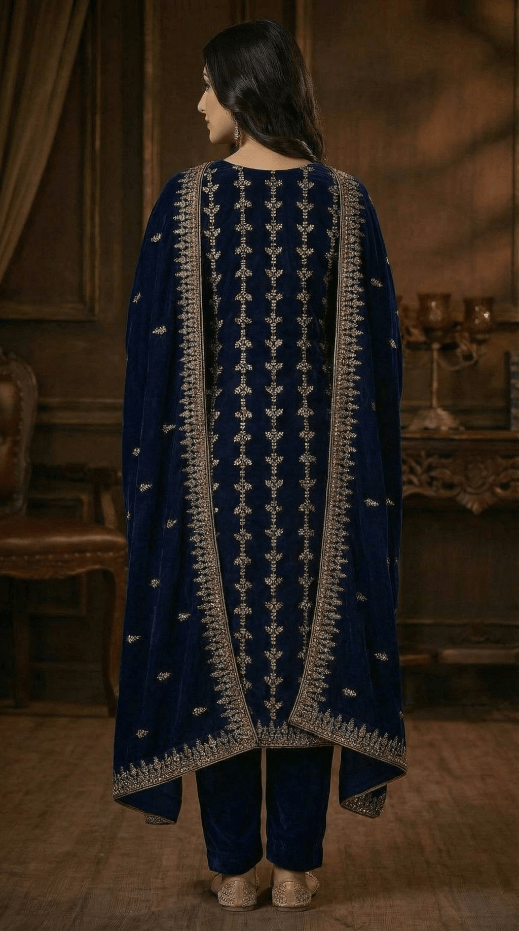 • Clothing: Embroidered/Printed suit for women - Made of best quality fabric - lawn or linen or chiffon - pure silk - Available at Najma Designs & Co. • Jewelry: Gold - plated stud earrings for